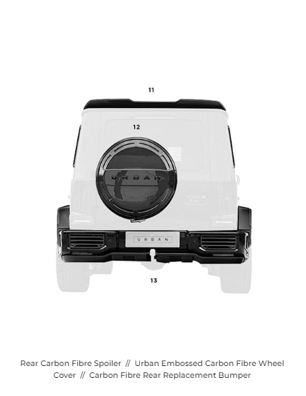 Mercedes G-Wagon Bodykit Urban Wide Track & Stylingprogram Visual Carbon Fibre