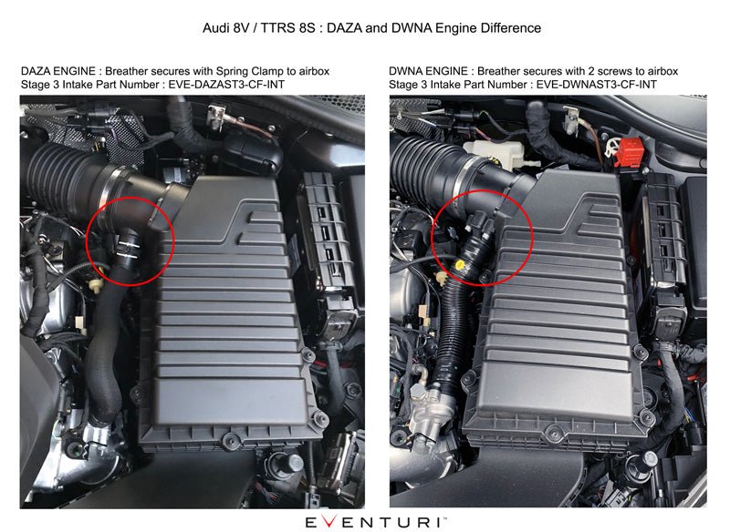 Audi RS3 Gen 2 TTRS 8S stage 3 intake for DAZA and DWNA Engines