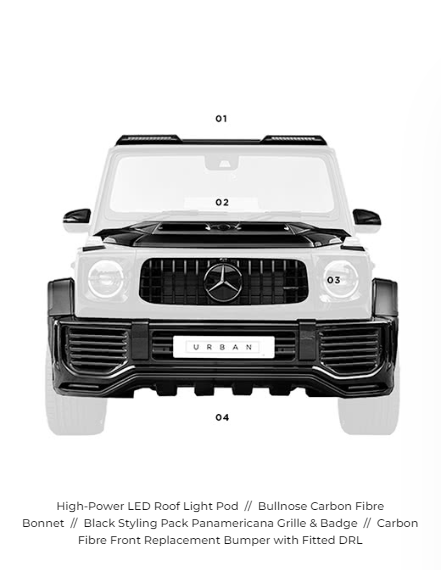 Mercedes G-Wagon Bodykit Urban Wide Track & Stylingprogram Visual Carbon Fibre